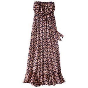 WEBSTER MIAMI Target Art Deco Strapless Maxi Dress
